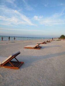 beach, holbox, mexico, island, caribbean, beauty, sea, sand, lounge chairs, landscape, nature, peaceful, travel, romance, lunademiel, darling, shells, waves, water